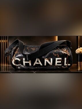 Channel Sports Ligne Marble-Print Mini Duffle Bag w/original black card